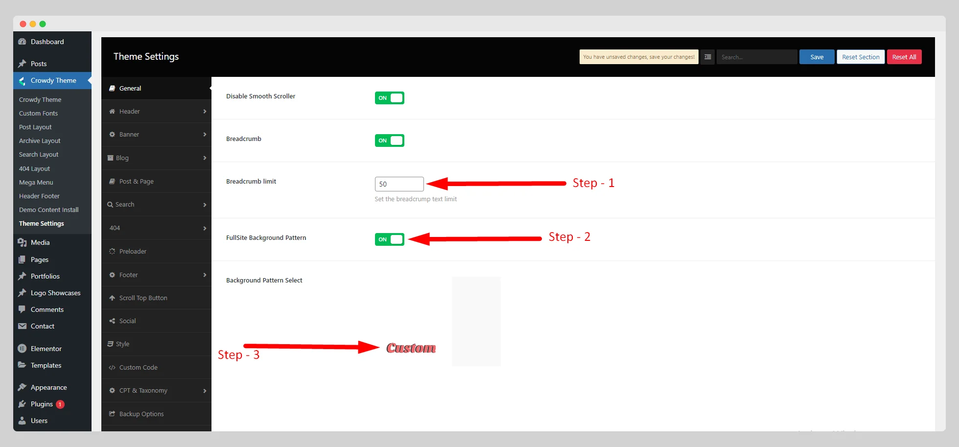 general settings 