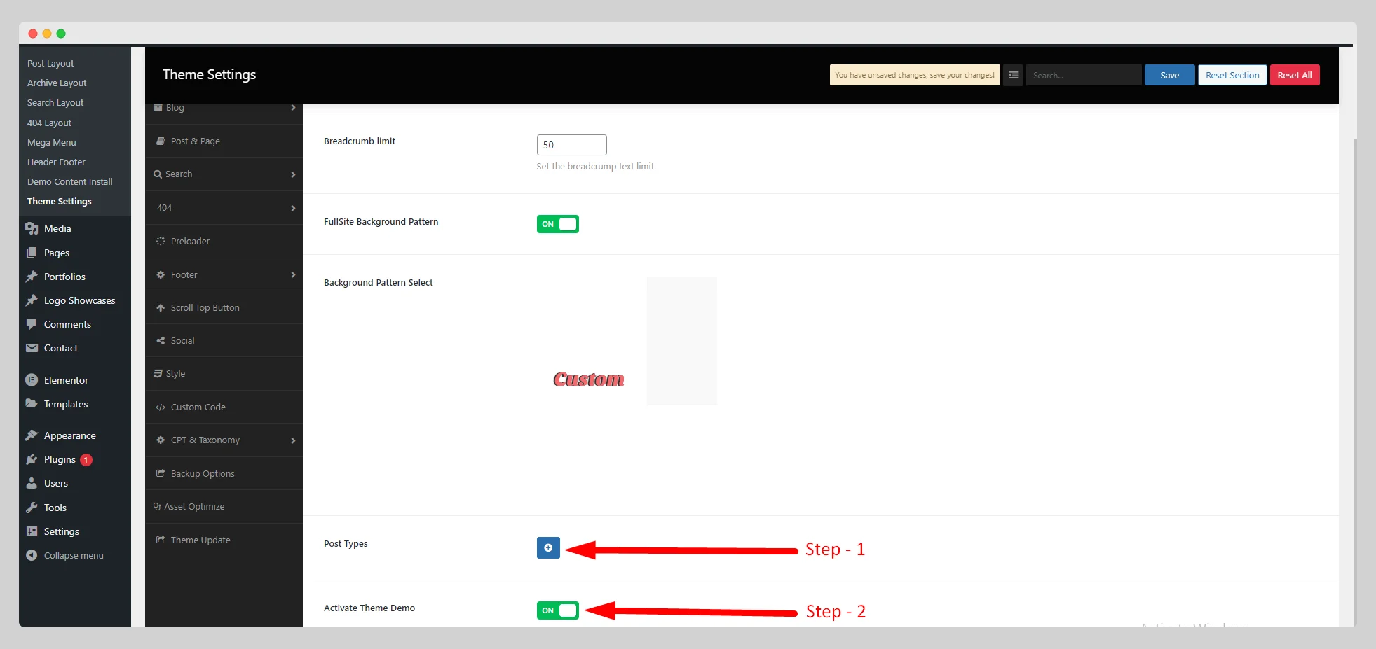 general settings 